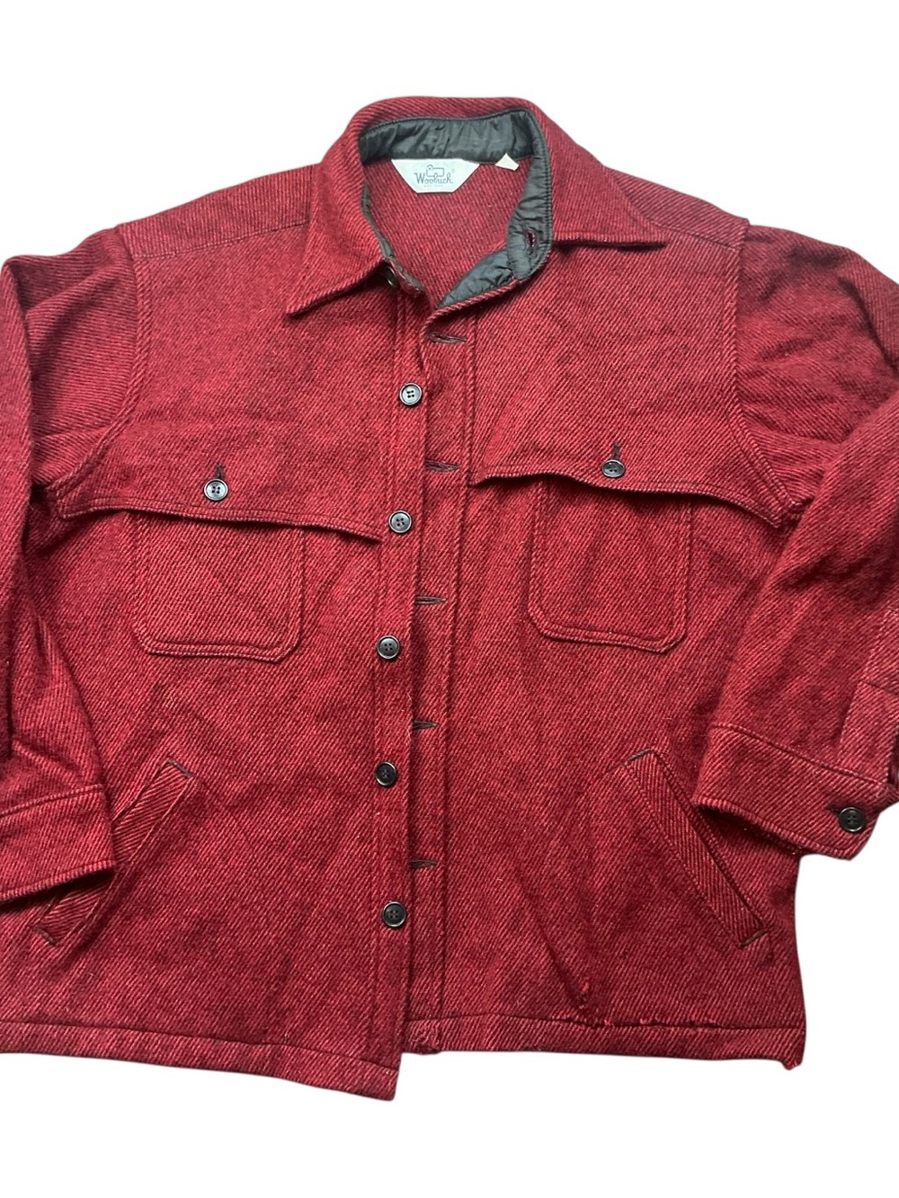 Vintage Woolrich wool deep red Machina style jacket SZ XL